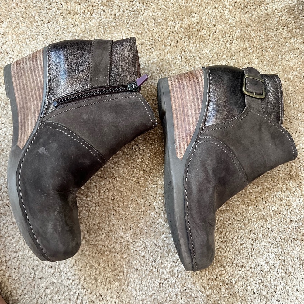 Dansko Brown Ankle Boots with Buckle